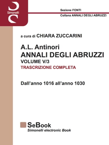 A.L. ANTINORI ANNALI DEGLI ABRUZZI VOLUME V (parte 3)
