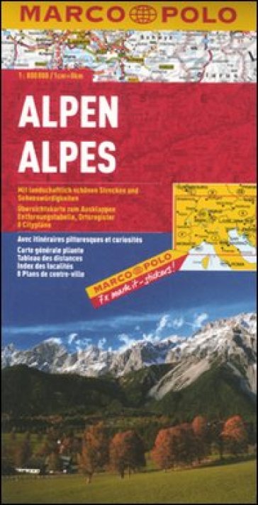 Alpi 1:800.000. Ediz. multilingue