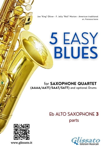 Alto Sax 3 parts "5 Easy Blues" for Saxophone Quartet