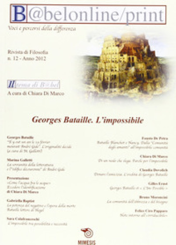 Babelonline print. 12: Georges Bataille. L'impossibile