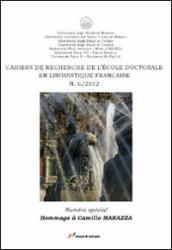 Cahiers de recherche de l Ecole doctorale en linguistique française (2012). 6.Hommage à Camillo Marazza