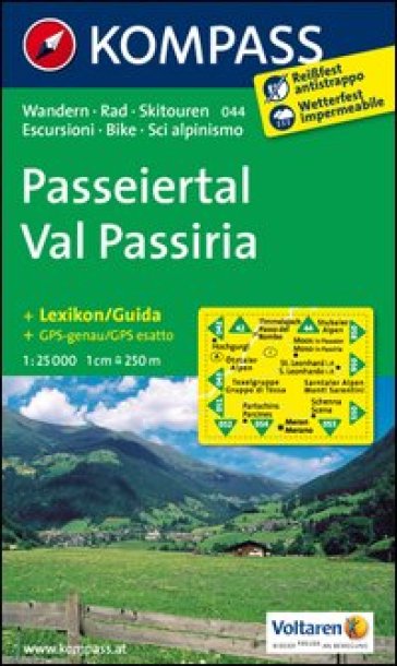 Carta escursionistica n. 044. Val Passiria-Passeiertal 1:25.000. Adatto a GPS. Digital map. DVD-ROM