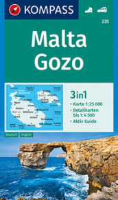 Carta escursionistica n. 235. Malta, Gozo 1:25.000. Ediz. tedesca e inglese