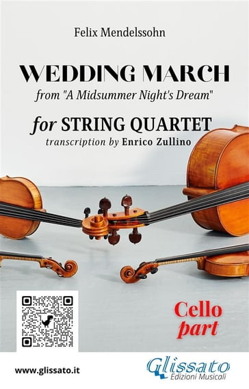 Cello part of "Wedding March" by Mendelssohn for String Quartet