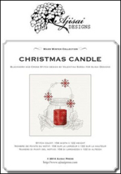 Christmas candle. Cross stitch and blackwork design