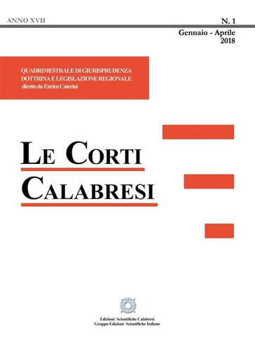Le Corti Calabresi - Fascicolo 1 - 2018