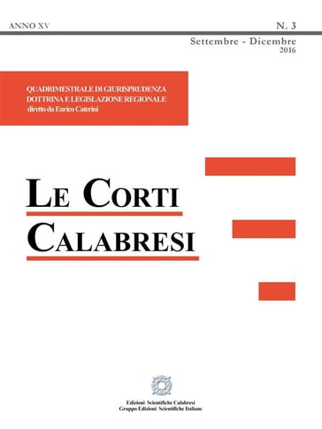 Le Corti Calabresi - Fascicolo 3 - 2016
