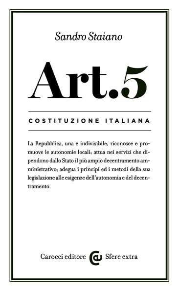 Costituzione italiana: articolo 5