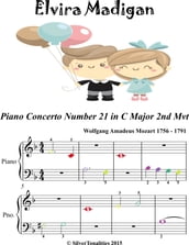 Elvira Madigan Piano Concerto No 21 2nd Mvt Beginner Piano Sheet Music with Colored Notes