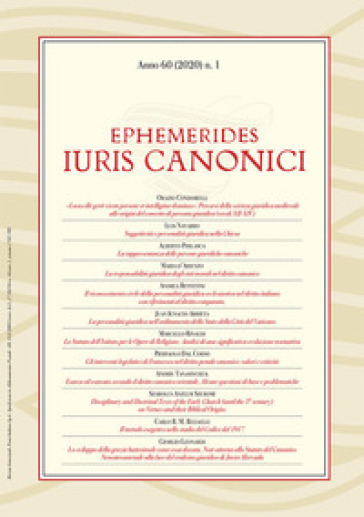 Ephemerides Iuris canonici (2020). 1.