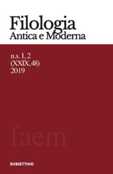 Filologia antica e moderna (2019). 48.