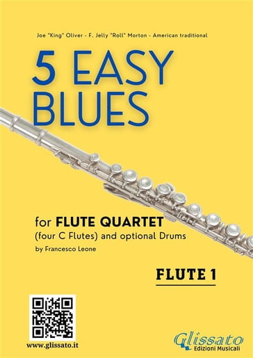 Flute 1 part "5 Easy Blues" Flute Quartet