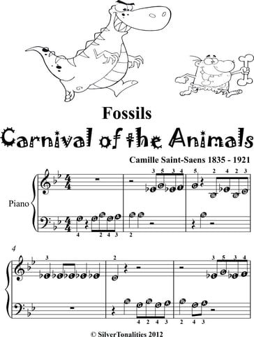 Fossils Carnival of the Animals Beginner Piano Sheet Music Tadpole Edition