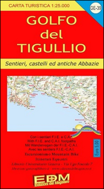 GE-39 Golfo Tigullio turisti. Carte dei sentieri di Liguria