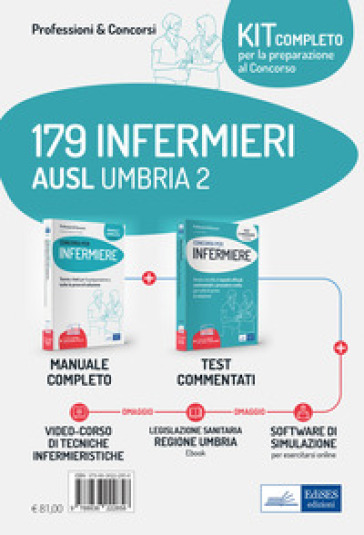 Kit completo per la preparazione al concorso 179 infermieri AUSL Umbria 2. Con e-book. Con software di simulazione. Con Video