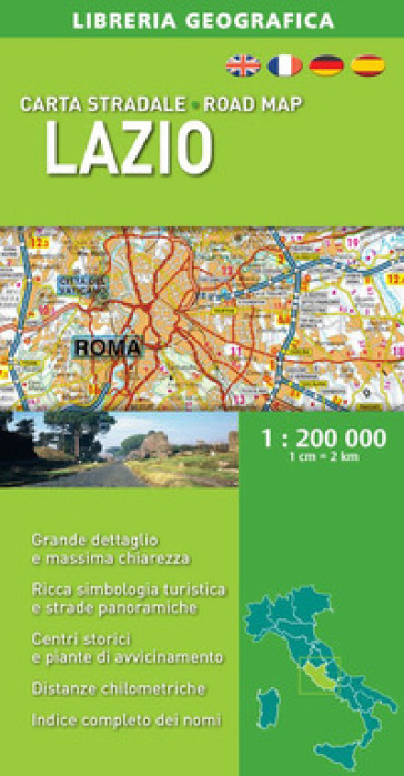 Lazio. Carta stradale 1:200.000