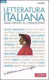 Letteratura italiana. 1.Dalle origini al Cinquecento