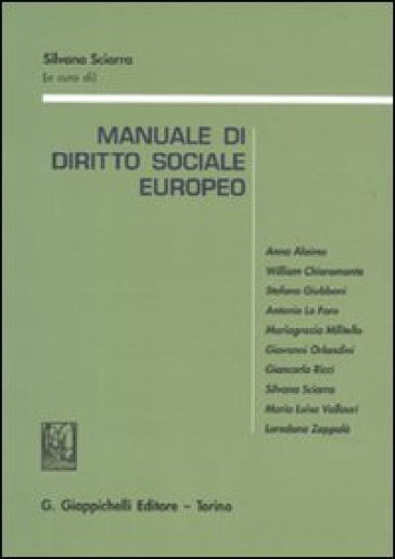 Manuale di diritto sociale europeo. Con riferimenti aggiornati al Trattato di Lisbona