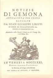 Notizie di Gemona (rist. anast. Venezia, 1771)