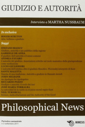 Philosophical news (2012). 3: Giudizio e autorità