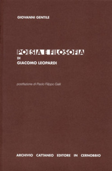 Poesia e filosofia di Giacomo Leopardi