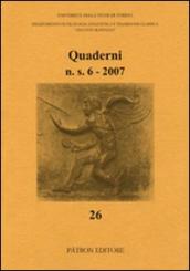 Quaderni del Dipartimento di filologia linguistica e tradizione classica (2007)