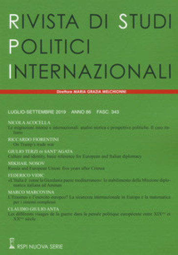 Rivista di studi politici internazionali (2019). 3.