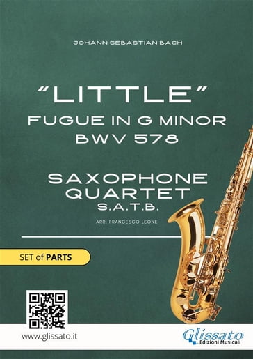 Saxophone Quartet "Little" Fugue in G minor (set of parts)