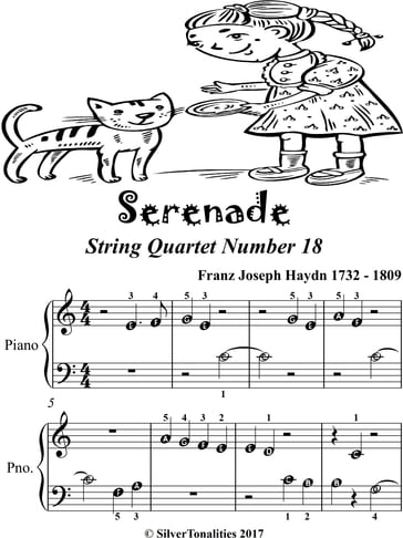 Serenade String Quartet Number 18 Beginner Piano Sheet Music