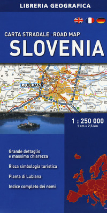 Slovenia. Carta stradale 1:250.000