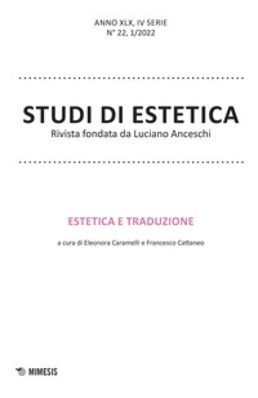 Studi di estetica (2022). 1: Estetica e traduzione
