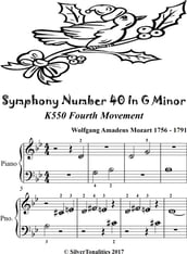 Symphony Number 40 in G Minor K550 Fourth Movement Beginner Piano Sheet Music