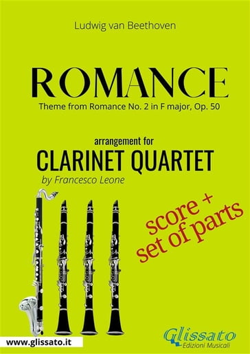 Theme from Romance - Clarinet Quartet score & parts