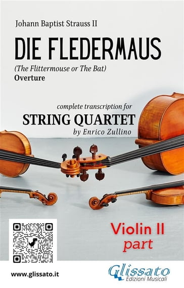 Violin II part of "Die Fledermaus" for String Quartet