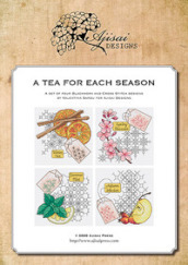 A tea for each season. Cross stitch and blackwork designs
